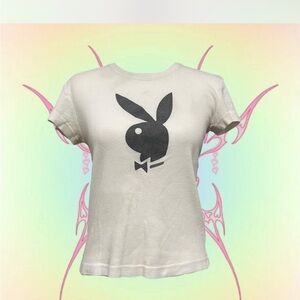 PLAYBOY White Tee with Black Label